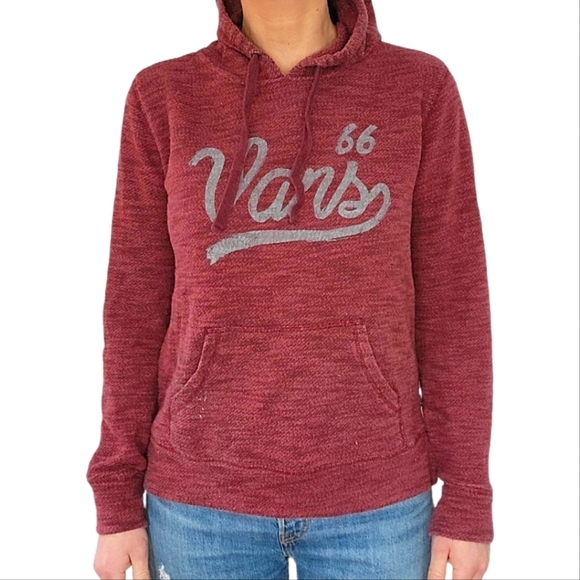 Vans Pullover Hoodie Burgundy Knit Size Medium Purple - Picture 1 of 5